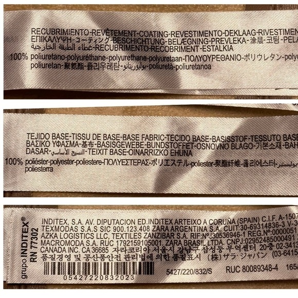 ZARA Tan Faux Leather Leggings Vegan Skinny Pants Hi-Rise Ankle Slit Women’s S - Picture 12 of 16